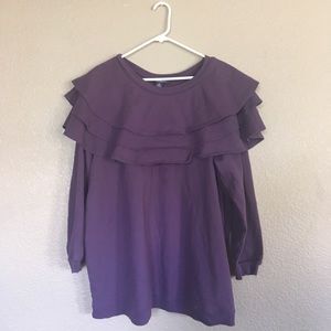Purple ruffle sweater
